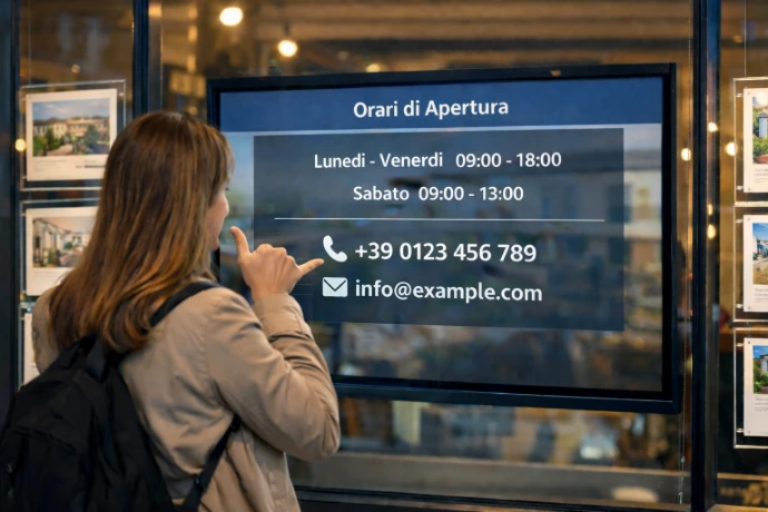 Visualizza i contatti e gli orari del negozio quando sei chiuso