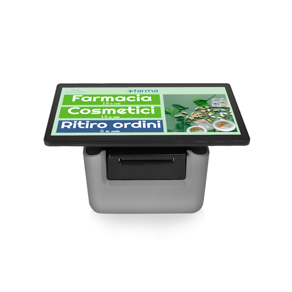 [ETXETIS113] eTicket S1 - POS Android da 11.6" con touch-screen, stampante termica da 80mm con auto-cutter, 2GB di RAM pre-configurato per utilizzo come dispenser di biglietti.